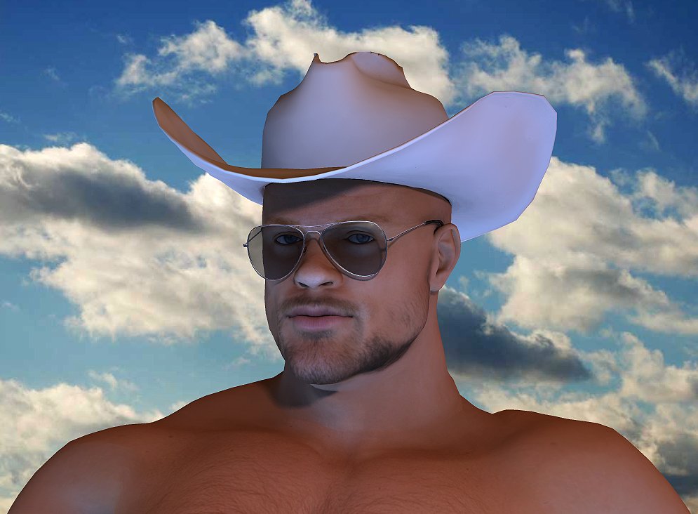 cowboy with sunglasses